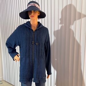 Casual Navy Hooded Utility Jacket - Unbranded